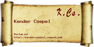 Kender Csepel névjegykártya